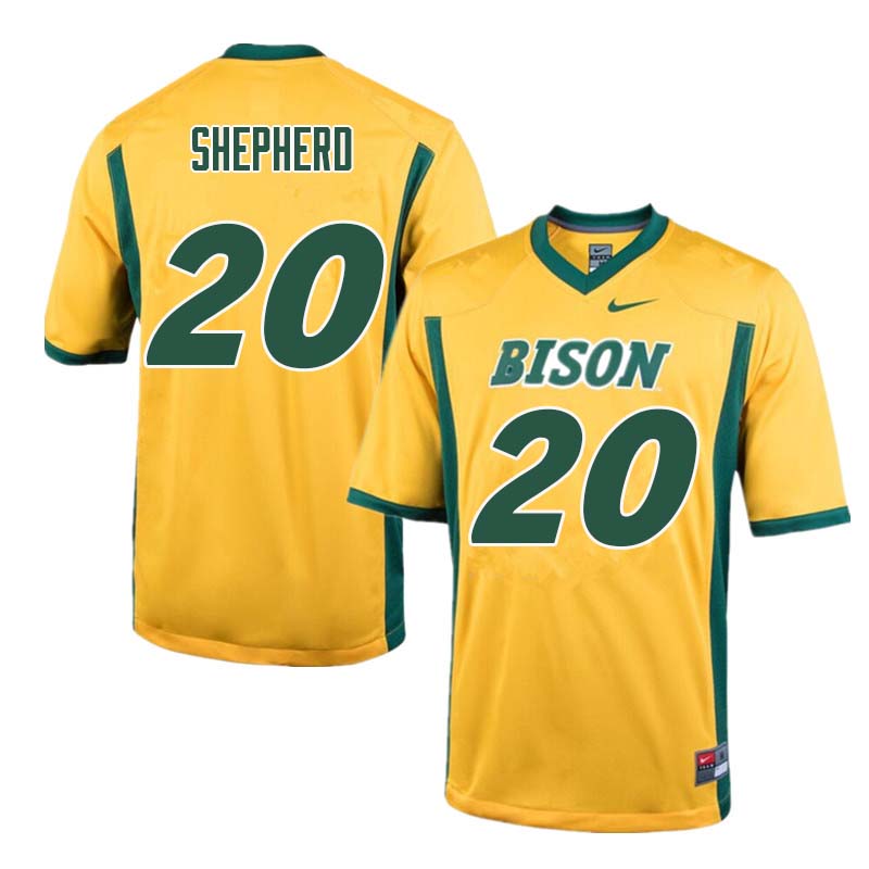 Men #20 Darrius Shepherd North Dakota State Bison College Football Jerseys Sale-Yellow